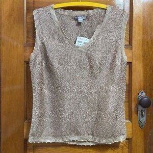 Lillie Rubin San Tan Krinkle Top Blouse Women’s Extra Large